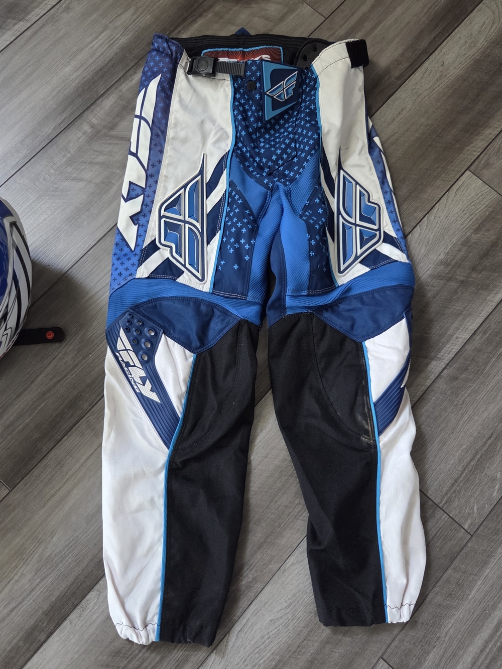 FLY Racing Men’s Blue and White Motocross Pants